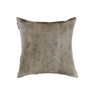 Natural Home Decor Torino Cowhide Pillow | 1-Piece | Grey | 18"x18"
